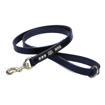 Ancol Leather DLX Bull Terrier Lead Staffs Knot Black 60cm RRP 17.99 CLEARANCE XL 12.99